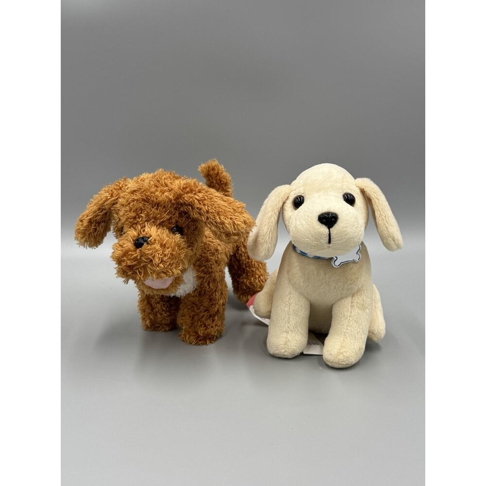 Our‎ Generation Pup Plush Dog Beige & Brown Stuffed Animal Battat Set Of 2